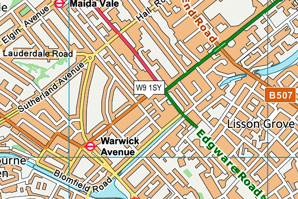 W9 1SY map - OS VectorMap District (Ordnance Survey) W9 1SY map - OS VectorMap District (Ordnance Survey)
