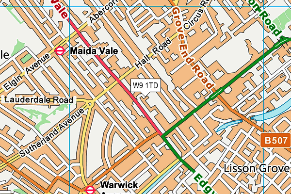 W9 1TD map - OS VectorMap District (Ordnance Survey) W9 1TD map - OS VectorMap District (Ordnance Survey)