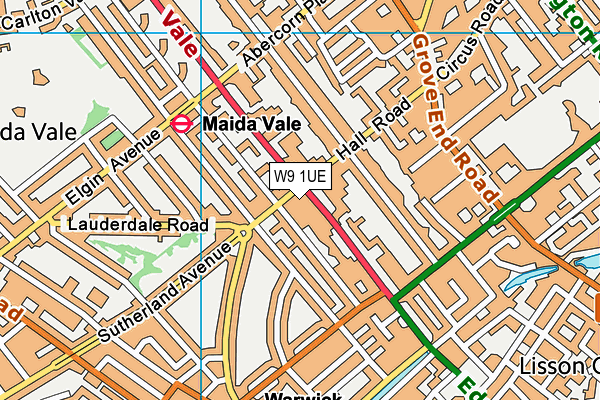 W9 1UE map - OS VectorMap District (Ordnance Survey) W9 1UE map - OS VectorMap District (Ordnance Survey)