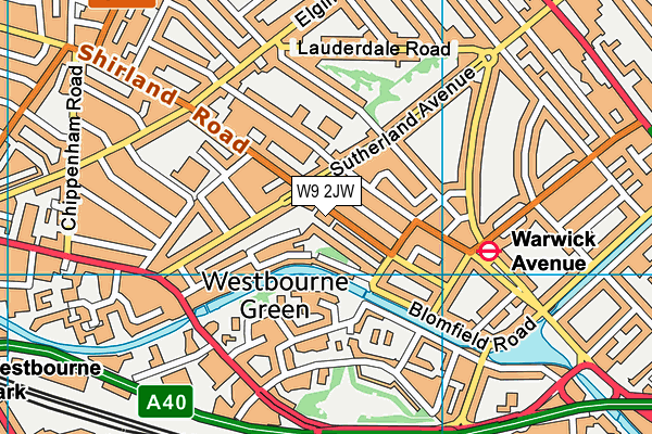 W9 2JW map - OS VectorMap District (Ordnance Survey) W9 2JW map - OS VectorMap District (Ordnance Survey)