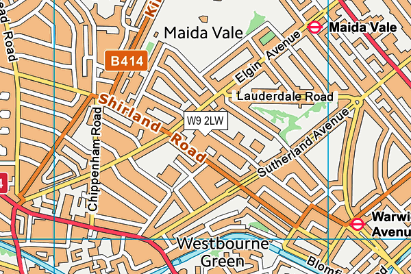 W9 2LW map - OS VectorMap District (Ordnance Survey) W9 2LW map - OS VectorMap District (Ordnance Survey)