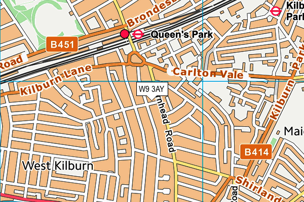 W9 3AY map - OS VectorMap District (Ordnance Survey) W9 3AY map - OS VectorMap District (Ordnance Survey)