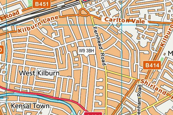 W9 3BH map - OS VectorMap District (Ordnance Survey) W9 3BH map - OS VectorMap District (Ordnance Survey)