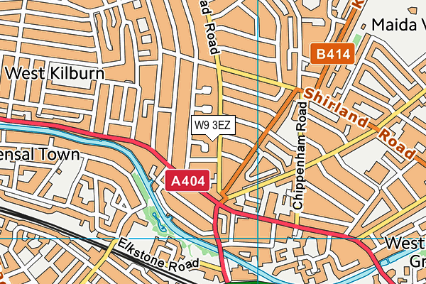 W9 3EZ map - OS VectorMap District (Ordnance Survey)