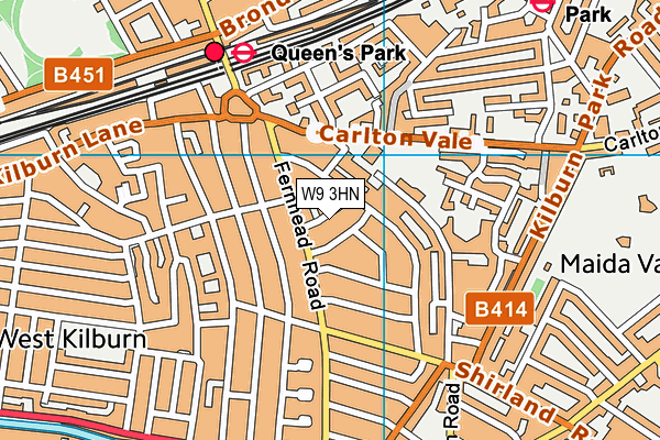 W9 3HN map - OS VectorMap District (Ordnance Survey) W9 3HN map - OS VectorMap District (Ordnance Survey)