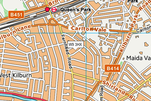 W9 3HX map - OS VectorMap District (Ordnance Survey) W9 3HX map - OS VectorMap District (Ordnance Survey)
