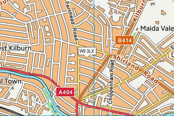W9 3LX map - OS VectorMap District (Ordnance Survey) W9 3LX map - OS VectorMap District (Ordnance Survey)