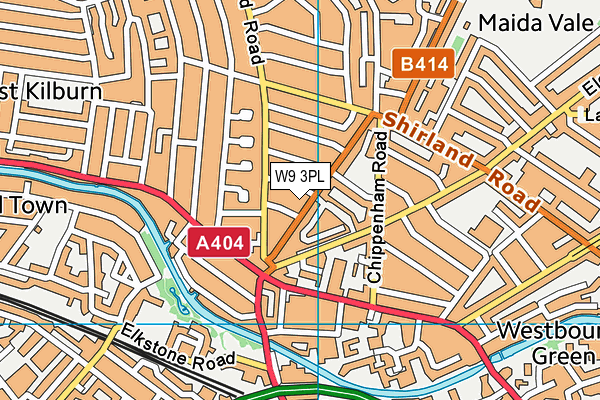 W9 3PL map - OS VectorMap District (Ordnance Survey) W9 3PL map - OS VectorMap District (Ordnance Survey)