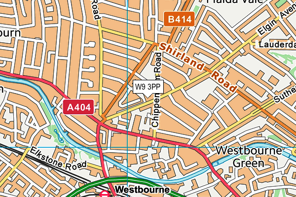W9 3PP map - OS VectorMap District (Ordnance Survey) W9 3PP map - OS VectorMap District (Ordnance Survey)