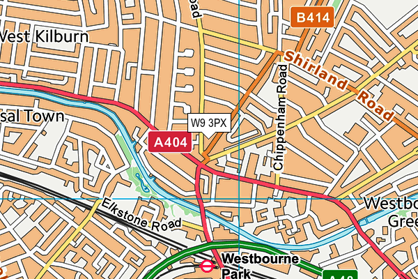 W9 3PX map - OS VectorMap District (Ordnance Survey)