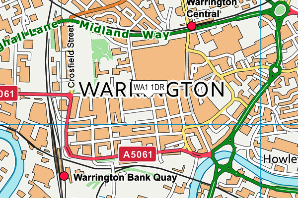 WA1 1DR map - OS VectorMap District (Ordnance Survey) WA1 1DR map - OS VectorMap District (Ordnance Survey)