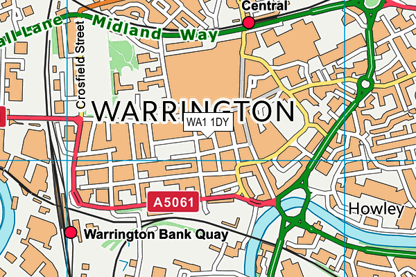 WA1 1DY map - OS VectorMap District (Ordnance Survey) WA1 1DY map - OS VectorMap District (Ordnance Survey)
