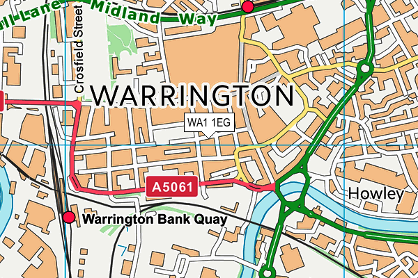 WA1 1EG map - OS VectorMap District (Ordnance Survey) WA1 1EG map - OS VectorMap District (Ordnance Survey)