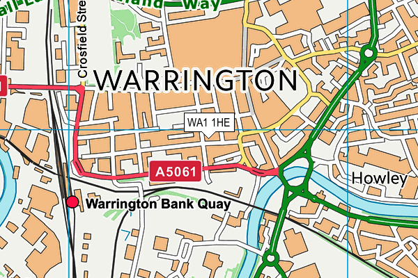 WA1 1HE map - OS VectorMap District (Ordnance Survey) WA1 1HE map - OS VectorMap District (Ordnance Survey)