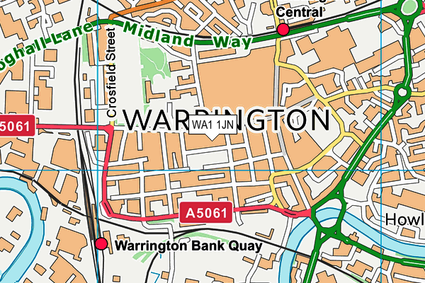WA1 1JN map - OS VectorMap District (Ordnance Survey) WA1 1JN map - OS VectorMap District (Ordnance Survey)