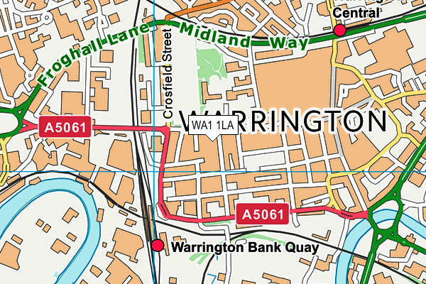 WA1 1LA map - OS VectorMap District (Ordnance Survey) WA1 1LA map - OS VectorMap District (Ordnance Survey)