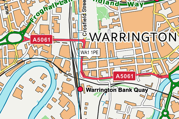 WA1 1PE map - OS VectorMap District (Ordnance Survey) WA1 1PE map - OS VectorMap District (Ordnance Survey)