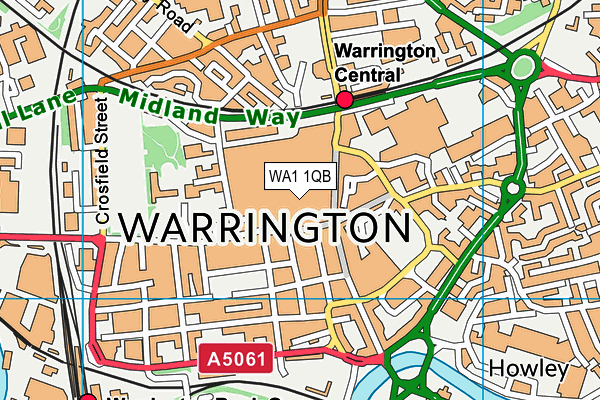 WA1 1QB map - OS VectorMap District (Ordnance Survey) WA1 1QB map - OS VectorMap District (Ordnance Survey)