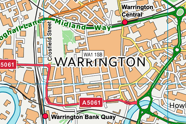 WA1 1SB map - OS VectorMap District (Ordnance Survey) WA1 1SB map - OS VectorMap District (Ordnance Survey)