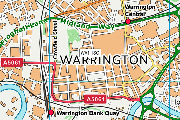 WA1 1SG map - OS VectorMap District (Ordnance Survey) WA1 1SG map - OS VectorMap District (Ordnance Survey)