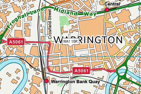 WA1 1SR map - OS VectorMap District (Ordnance Survey) WA1 1SR map - OS VectorMap District (Ordnance Survey)