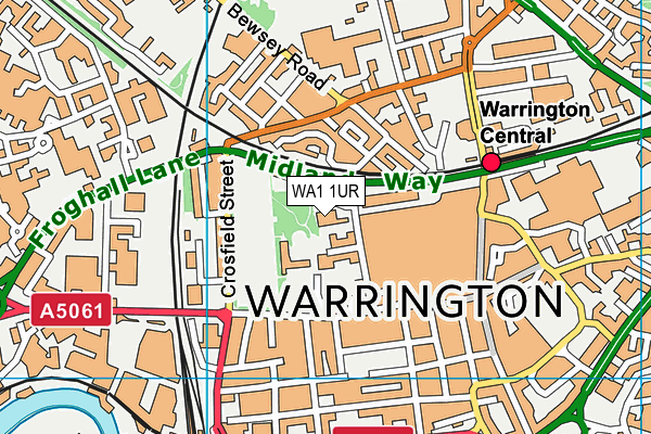 WA1 1UR map - OS VectorMap District (Ordnance Survey) WA1 1UR map - OS VectorMap District (Ordnance Survey)