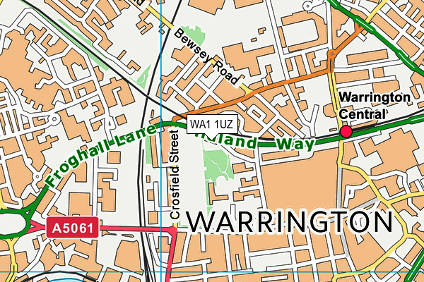 WA1 1UZ map - OS VectorMap District (Ordnance Survey)