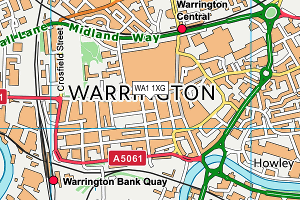 WA1 1XG map - OS VectorMap District (Ordnance Survey) WA1 1XG map - OS VectorMap District (Ordnance Survey)
