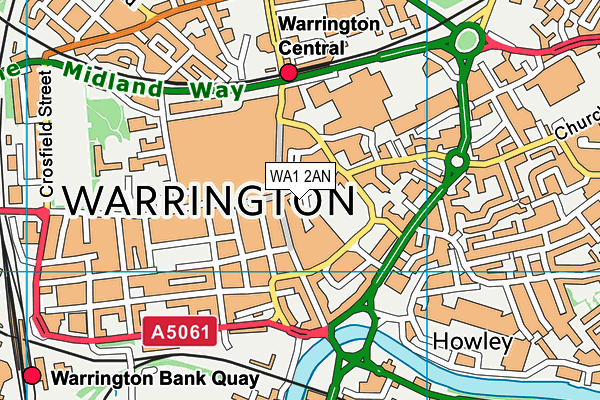 WA1 2AN map - OS VectorMap District (Ordnance Survey) WA1 2AN map - OS VectorMap District (Ordnance Survey)