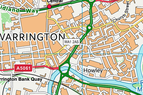WA1 2AS map - OS VectorMap District (Ordnance Survey)