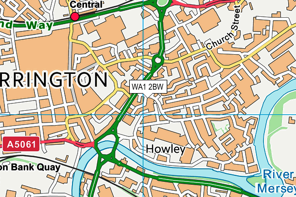WA1 2BW map - OS VectorMap District (Ordnance Survey)