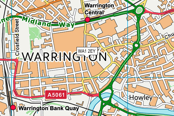 WA1 2EY map - OS VectorMap District (Ordnance Survey) WA1 2EY map - OS VectorMap District (Ordnance Survey)