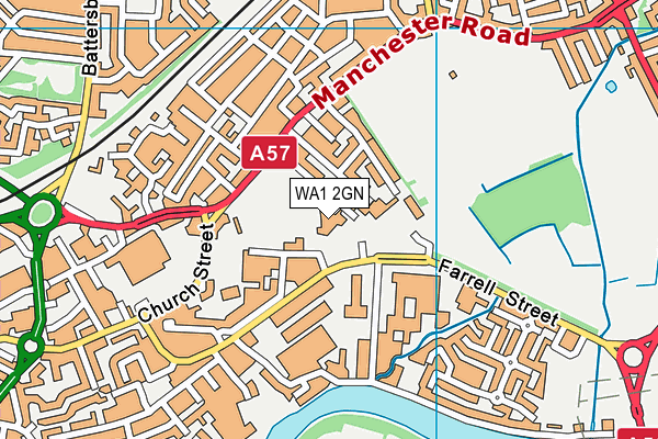 WA1 2GN map - OS VectorMap District (Ordnance Survey)