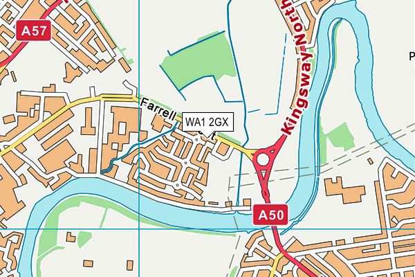 WA1 2GX map - OS VectorMap District (Ordnance Survey) WA1 2GX map - OS VectorMap District (Ordnance Survey)