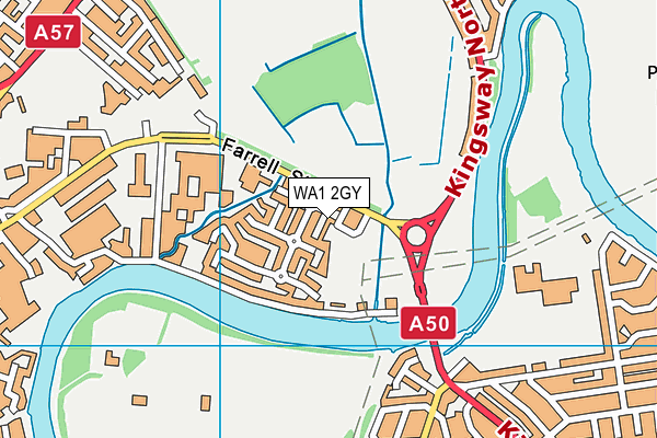 WA1 2GY map - OS VectorMap District (Ordnance Survey) WA1 2GY map - OS VectorMap District (Ordnance Survey)