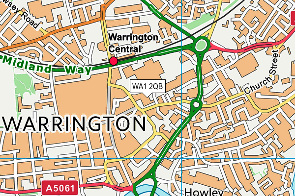 WA1 2QB map - OS VectorMap District (Ordnance Survey) WA1 2QB map - OS VectorMap District (Ordnance Survey)