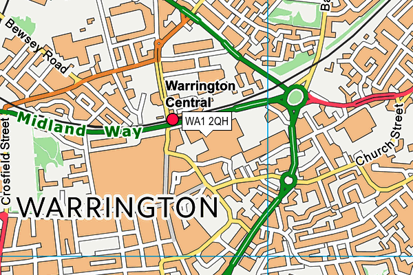 WA1 2QH map - OS VectorMap District (Ordnance Survey) WA1 2QH map - OS VectorMap District (Ordnance Survey)