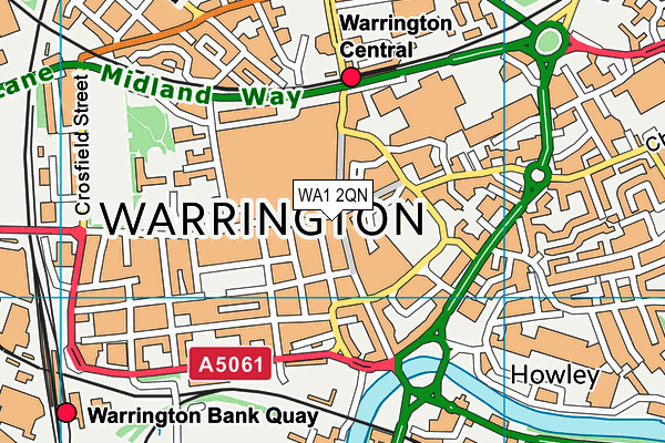 WA1 2QN map - OS VectorMap District (Ordnance Survey) WA1 2QN map - OS VectorMap District (Ordnance Survey)