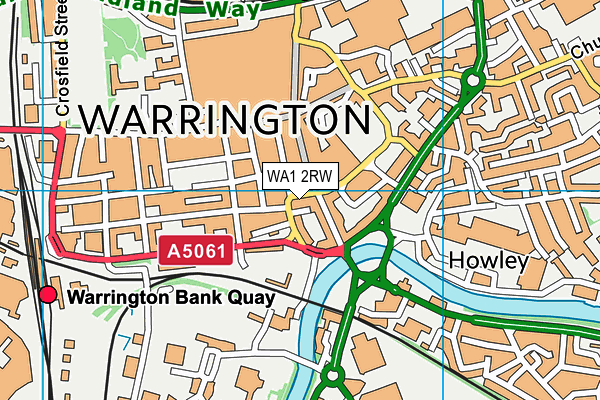 WA1 2RW map - OS VectorMap District (Ordnance Survey)
