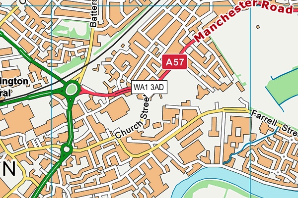 WA1 3AD map - OS VectorMap District (Ordnance Survey) WA1 3AD map - OS VectorMap District (Ordnance Survey)