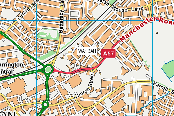WA1 3AH map - OS VectorMap District (Ordnance Survey) WA1 3AH map - OS VectorMap District (Ordnance Survey)