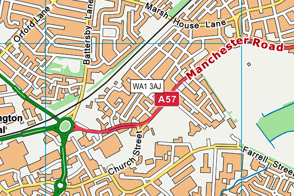 WA1 3AJ map - OS VectorMap District (Ordnance Survey)