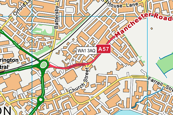 WA1 3AQ map - OS VectorMap District (Ordnance Survey) WA1 3AQ map - OS VectorMap District (Ordnance Survey)