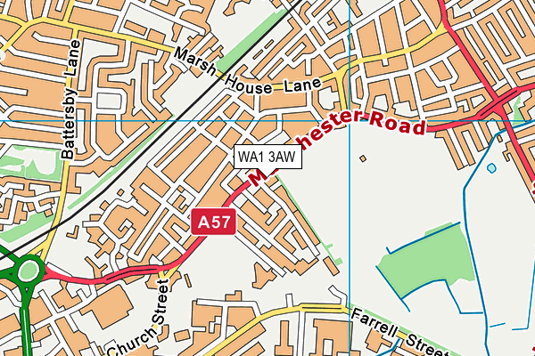 WA1 3AW map - OS VectorMap District (Ordnance Survey) WA1 3AW map - OS VectorMap District (Ordnance Survey)