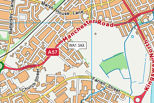 WA1 3AX map - OS VectorMap District (Ordnance Survey) WA1 3AX map - OS VectorMap District (Ordnance Survey)