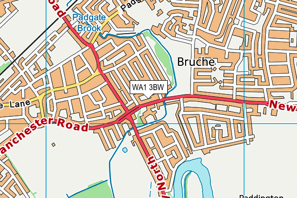 WA1 3BW map - OS VectorMap District (Ordnance Survey)