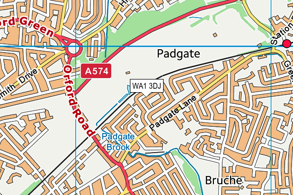 WA1 3DJ map - OS VectorMap District (Ordnance Survey)