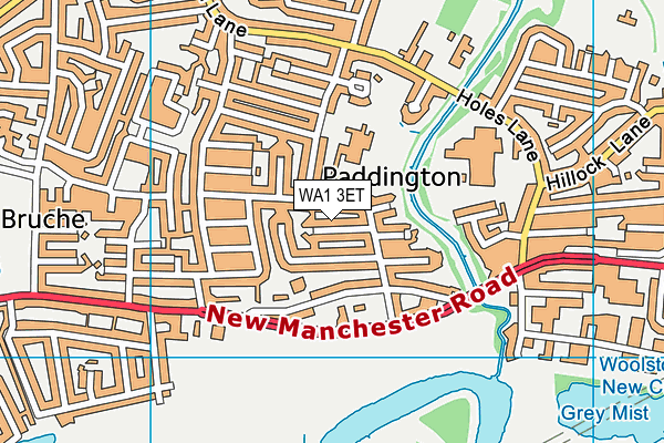 WA1 3ET map - OS VectorMap District (Ordnance Survey)