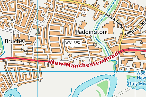 WA1 3EX map - OS VectorMap District (Ordnance Survey)