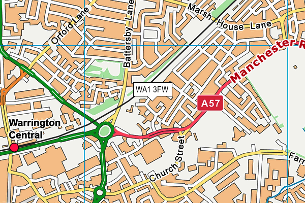 WA1 3FW map - OS VectorMap District (Ordnance Survey)